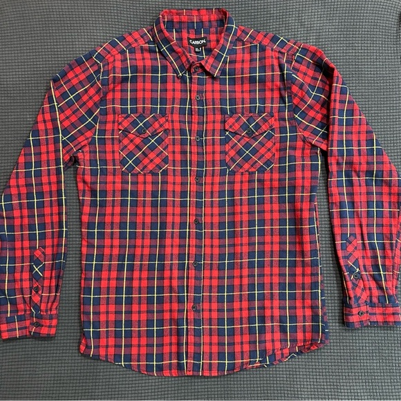 Carbon by Rue21 Other - Rue 21 Carbon Men's Flannel Red Plaid Button-Up Shirt X-large